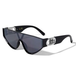 Shield Sunglasses Visor Mask Silver Fashion Fashion Hip Hop‎ Street Wear Cholo